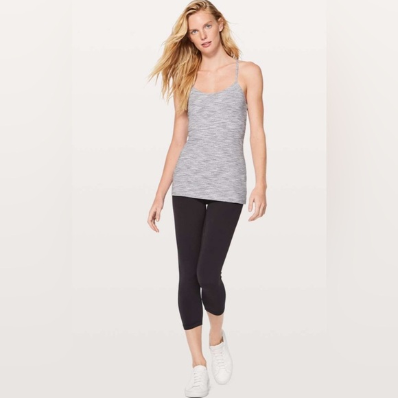 Lululemon Power Pose Tank in Wee Are From Space Ice Grey Alpine White Size 10 - Picture 4 of 13